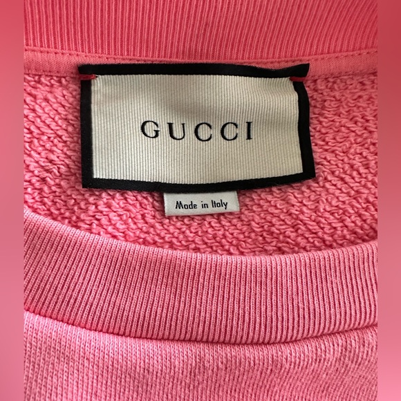 Gucci Sexiness Logo Print Sweatshirt in Pink - Picture 3 of 5